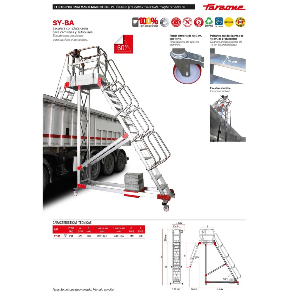SY-BA | Escalera de acceso a camiones bañera