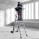 PLS-COMPACT | Escalera plegable con amplia plataforma y altura regulable 