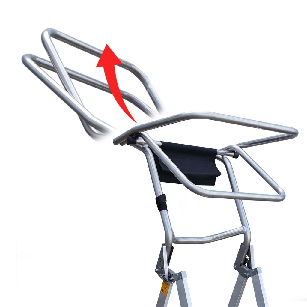 PLS-COMPACT | Escalera plegable con amplia plataforma y altura regulable 