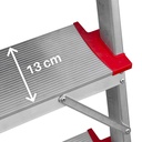 PL-PICK Escalera plegable con amplia plataforma de trabajo y bandeja superior