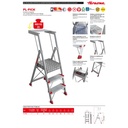 PL-PICK Escalera plegable con amplia plataforma de trabajo y bandeja superior