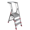 PL-PICK Escalera plegable con amplia plataforma de trabajo y bandeja superior